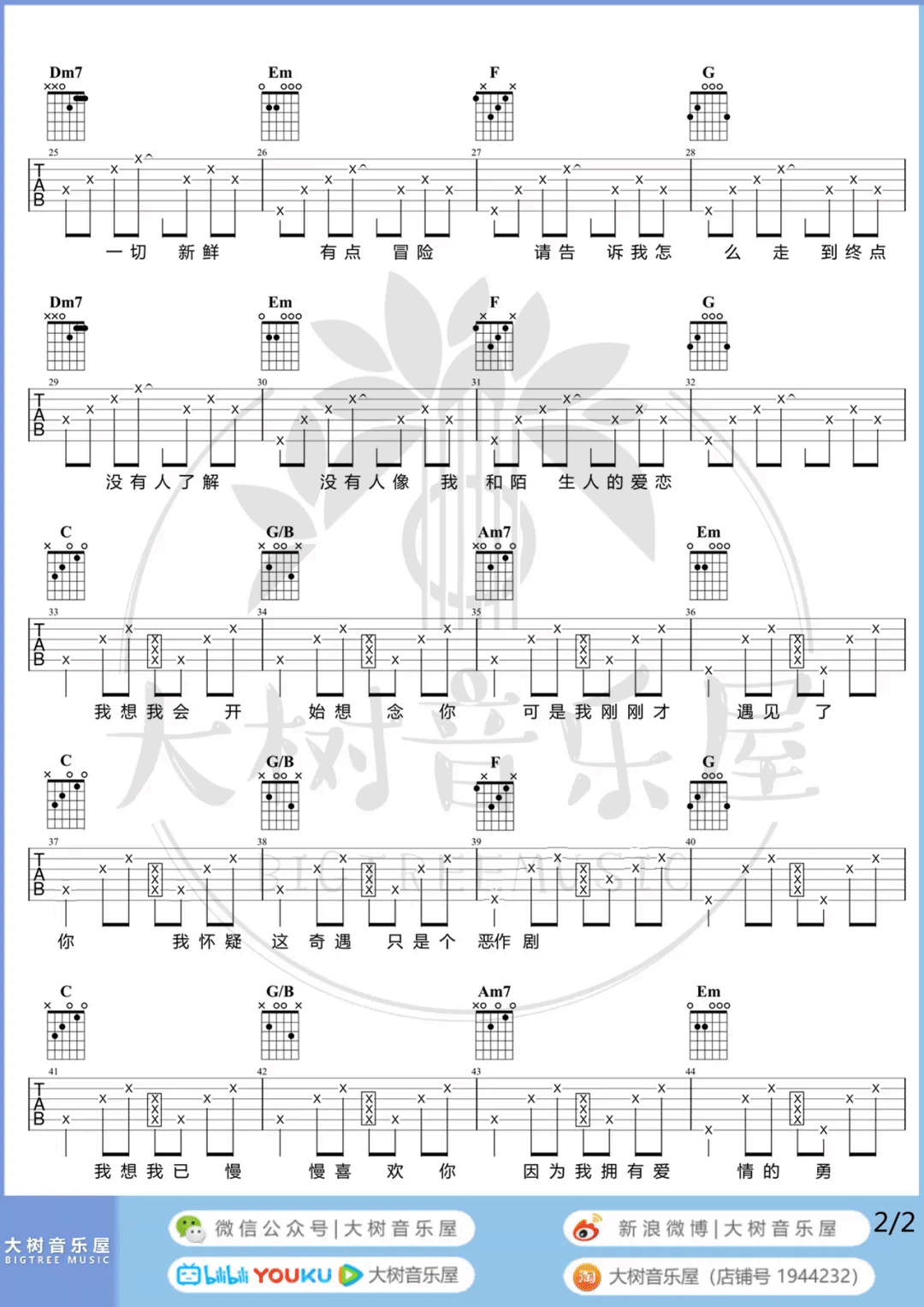 恶作剧吉他谱2-王蓝茵