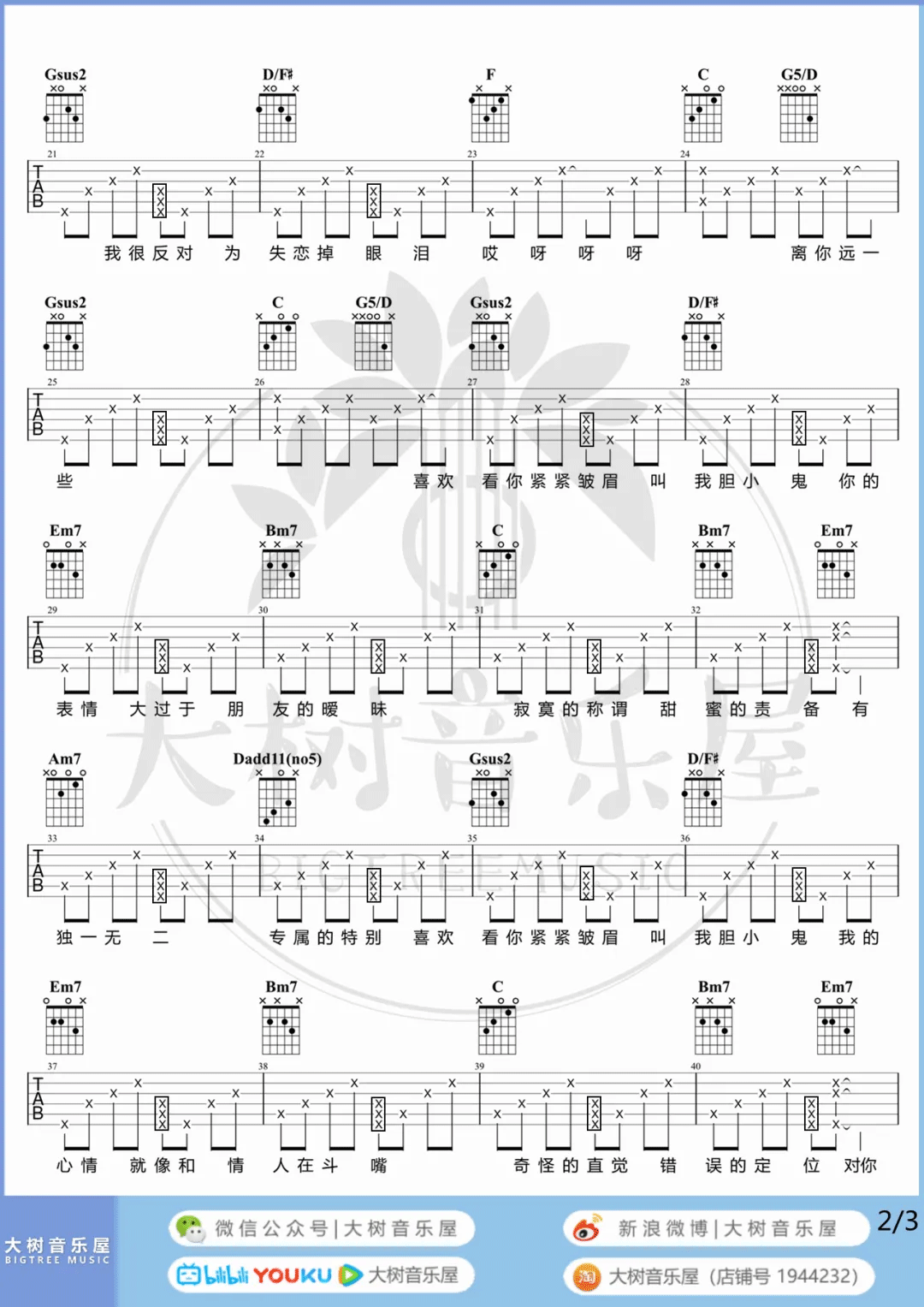胆小鬼吉他谱2-梁咏琪