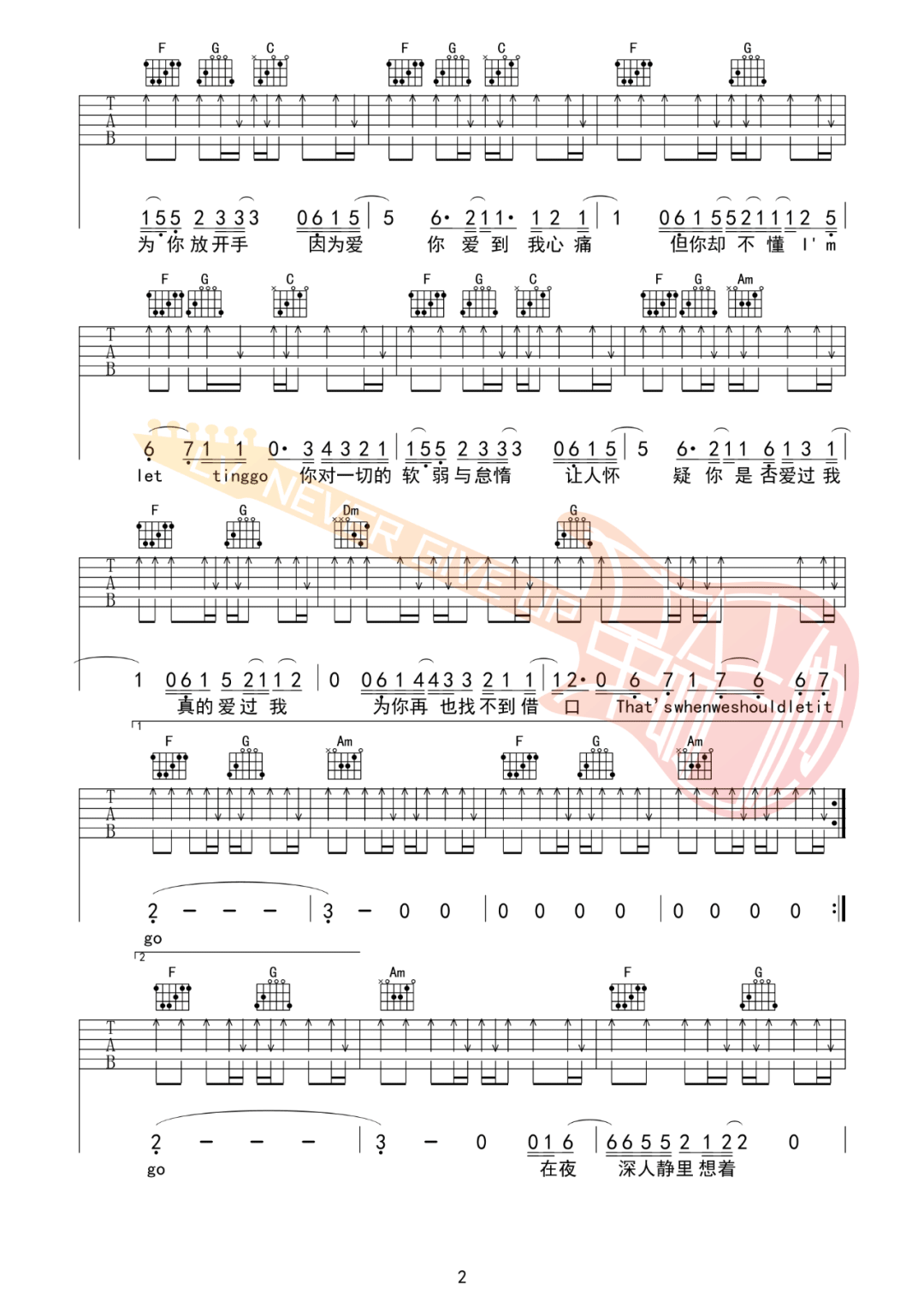Letting-Go吉他谱2-蔡健雅