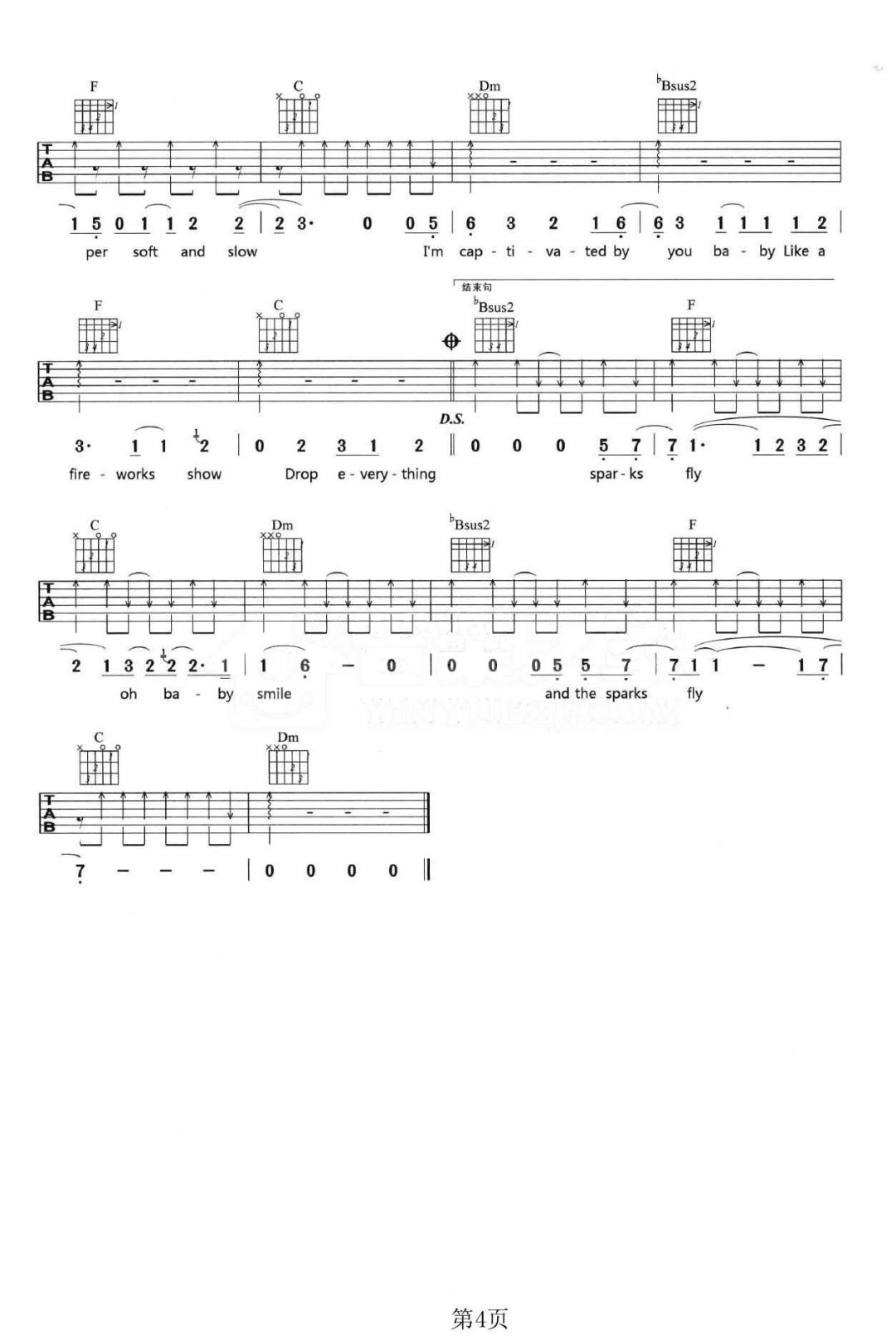 Sparks-Fly吉他谱4-Taylor-Swift