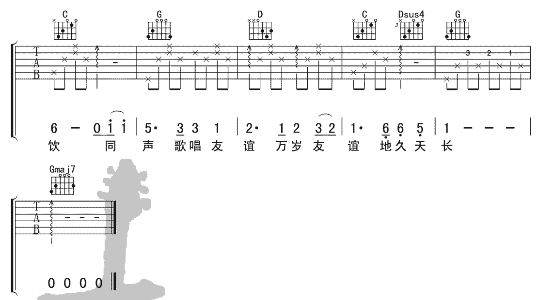 友谊地久天长吉他谱3-王源